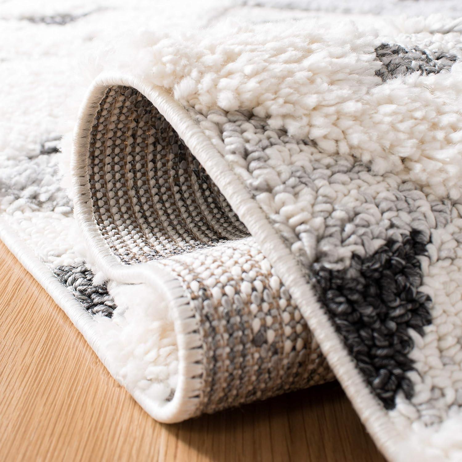 Moroccan Tassel Shag MTS688 Power Loomed Indoor Runner Rug - Ivory/Brown - 2'3"x20' - Safavieh