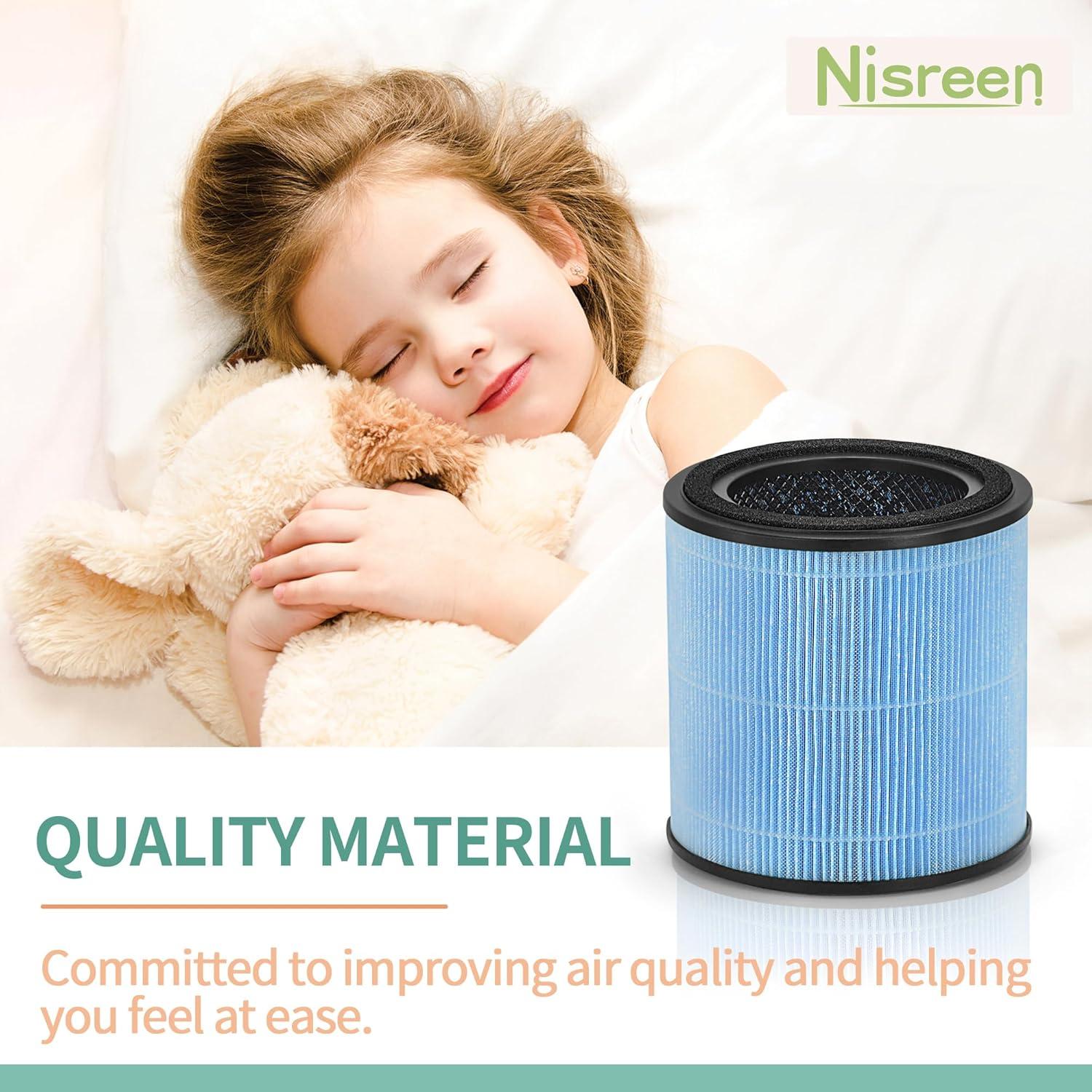 Nispira AP0601 2-in-1 True HEPA Filter Replacement for AirTok Air Purifier AP0601-RF | Remove Particle Size down to 0.1 microns | 2 Packs