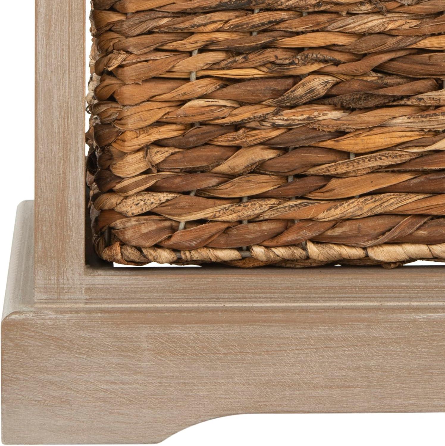 Halle 3 Wicker Basket Storage Side Table - Safavieh