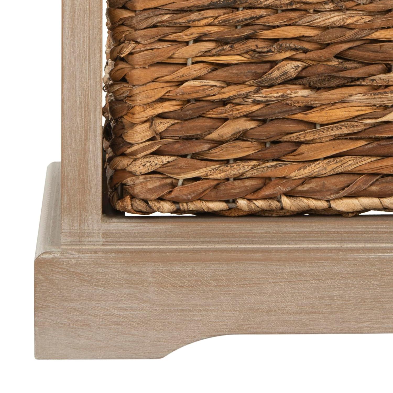 Halle Storage Side Table - AMH5738 - White Wash - Safavieh Couture