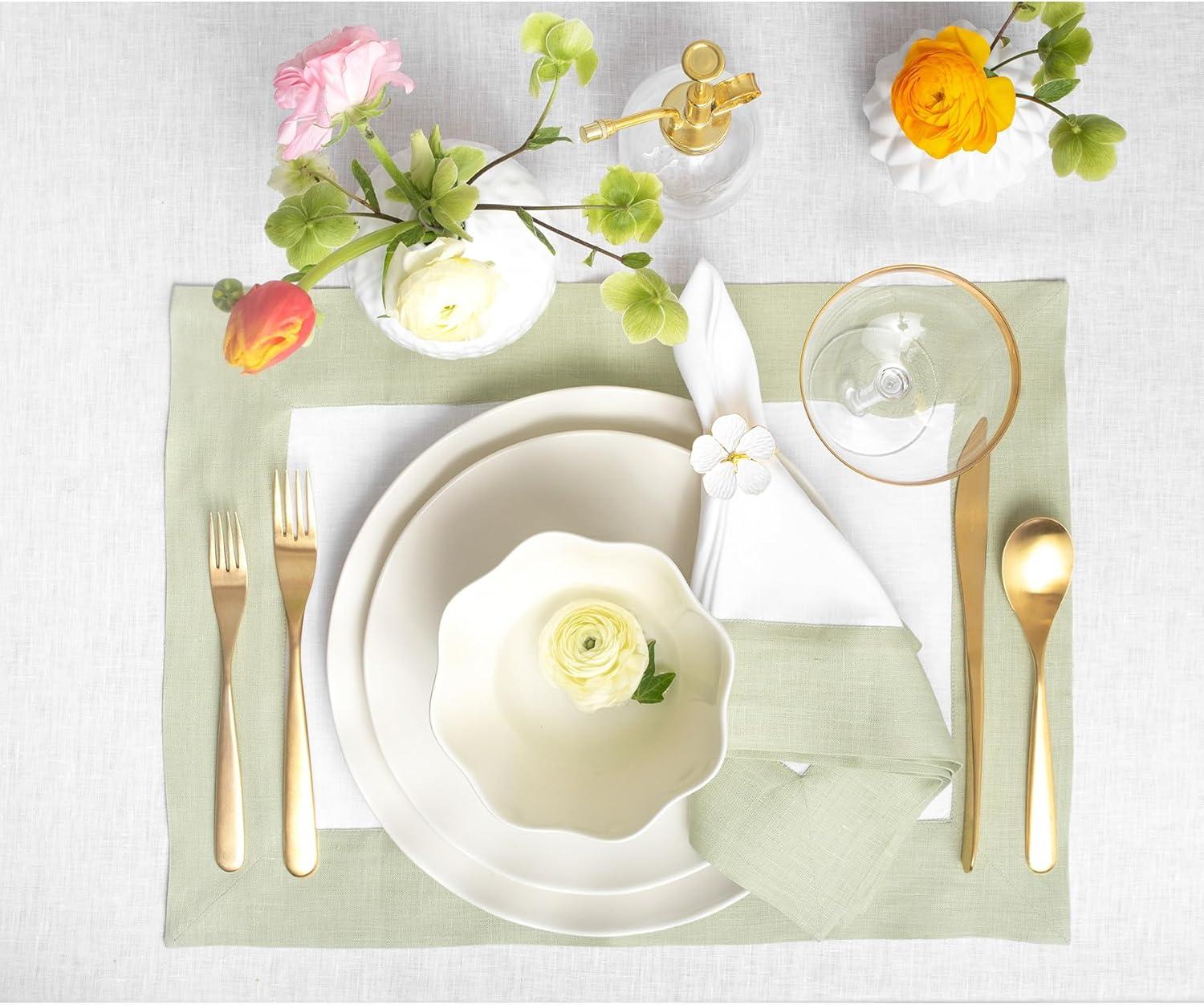 Contempo - 100% Pure Linen Rectangle Placemats (Set of 4)