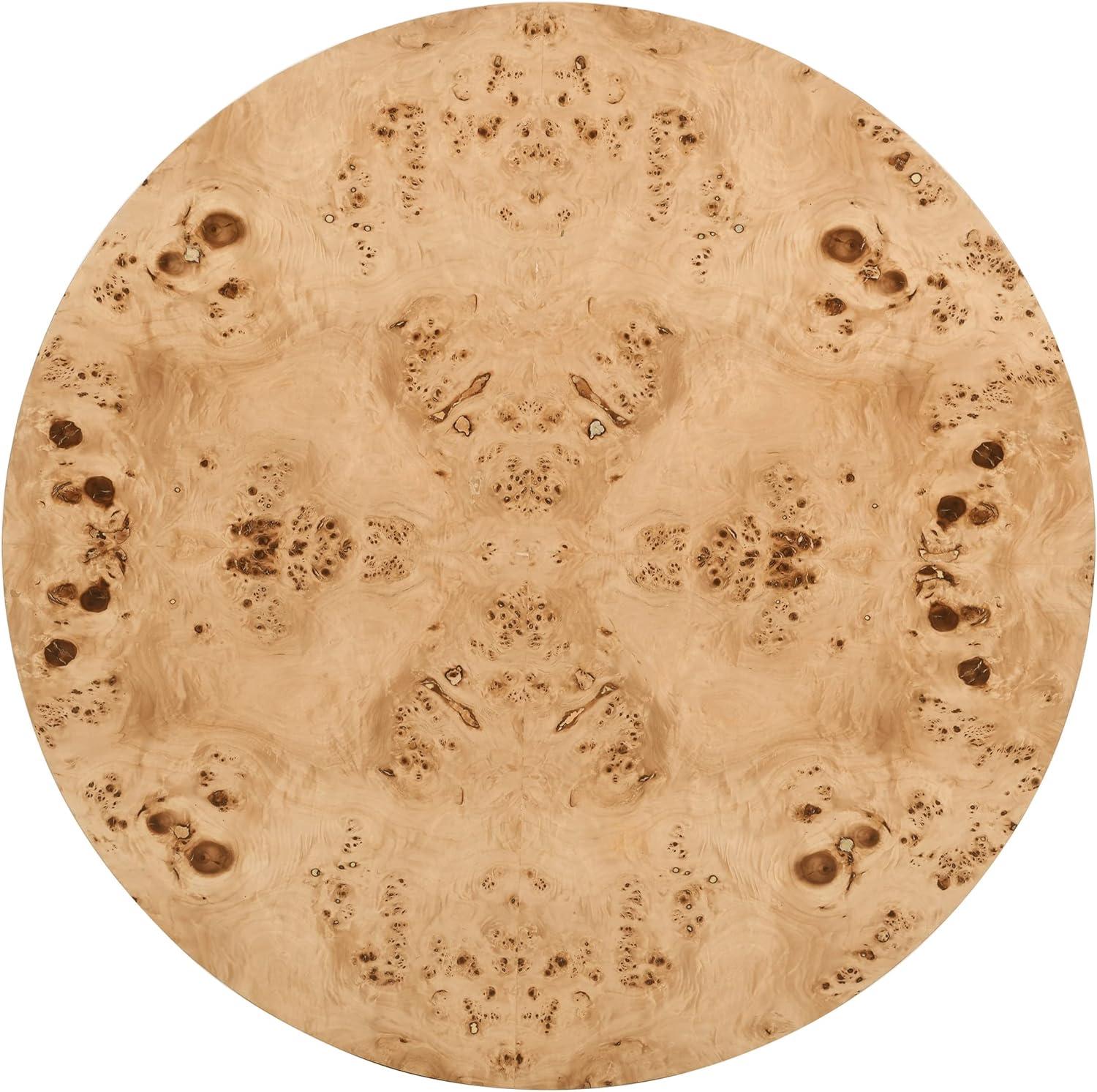 Natural Ash Burl Wood Round Coffee Table, 36"