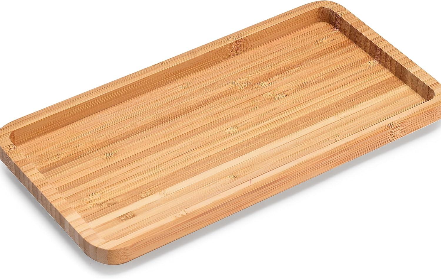 Natural Bamboo Rectangular Bathroom Vanity Tray