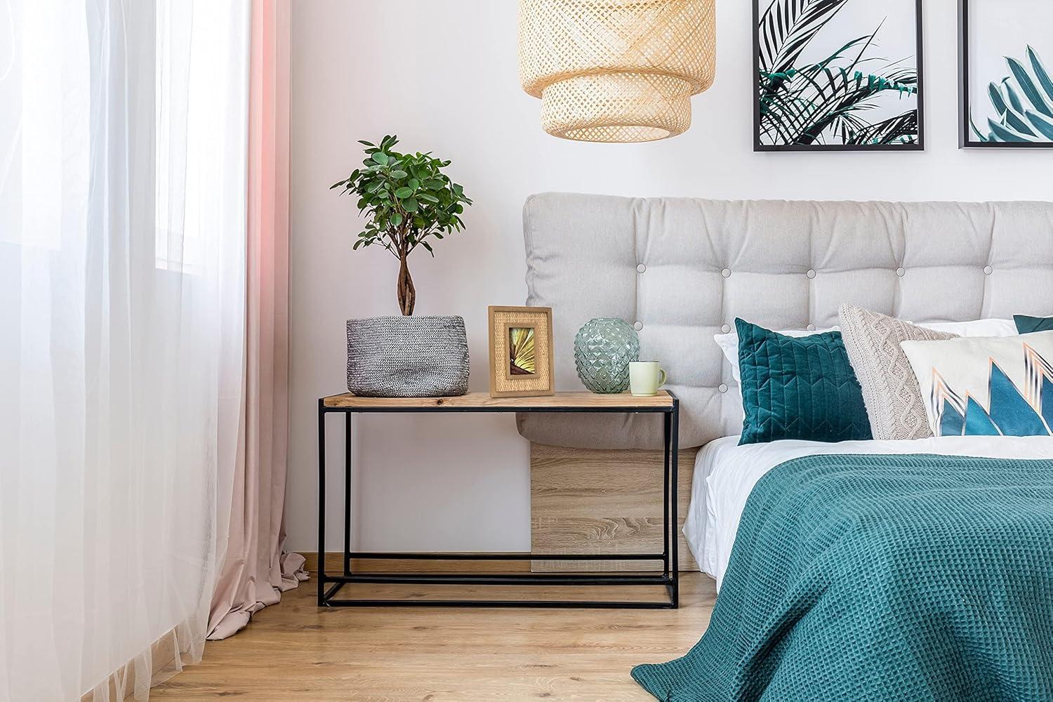 Rattan and Wood Picture Frame for 5x7 Inch Photos | Coastal or Boho Picture Frame | Tabletop Stand and Wall Mount | Single Display or Gallery Wall