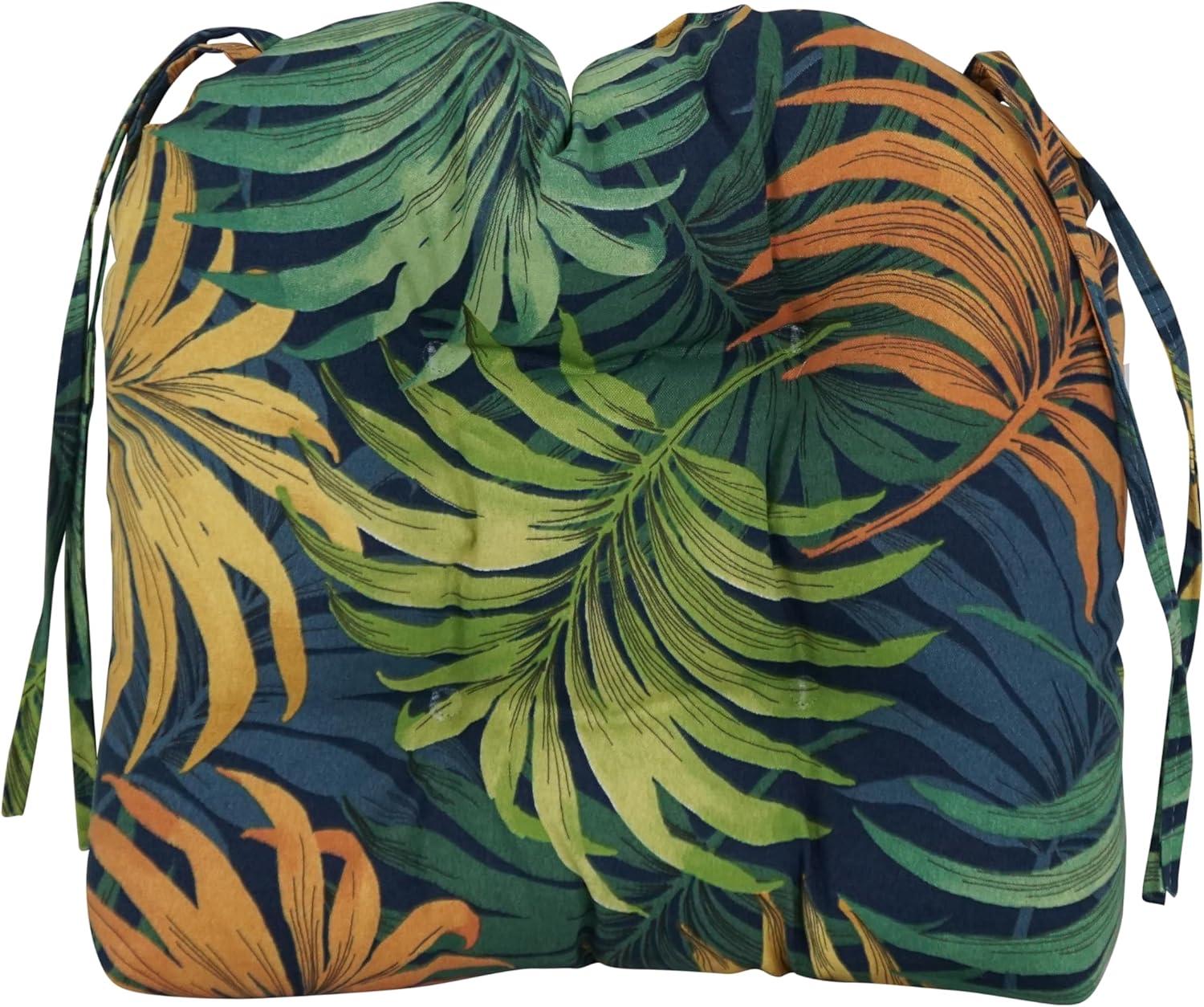 Blazing Needles 16-inch Polyester Patterned Outdoor U-shaped Chair Cushions (Set of 4)