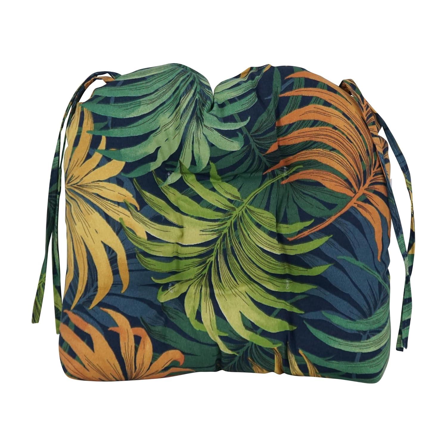 Blazing Needles 16-inch Polyester Patterned Outdoor U-shaped Chair Cushions (Set of 4)