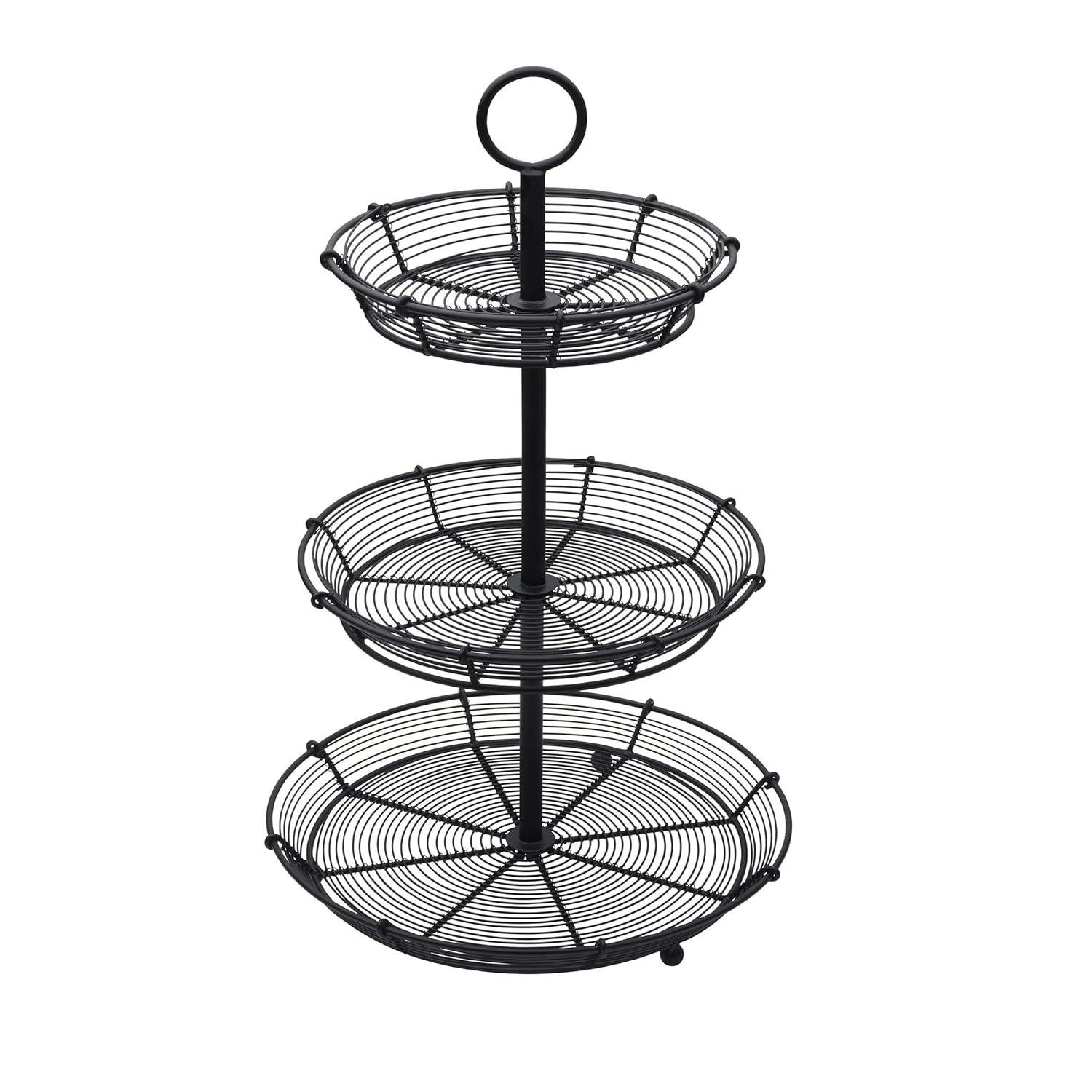 Gourmet Basics by Mikasa Gourmet Basics by Mikasa Tulsa Adjustable Pastry Serving Stand, 3-Tier, Black