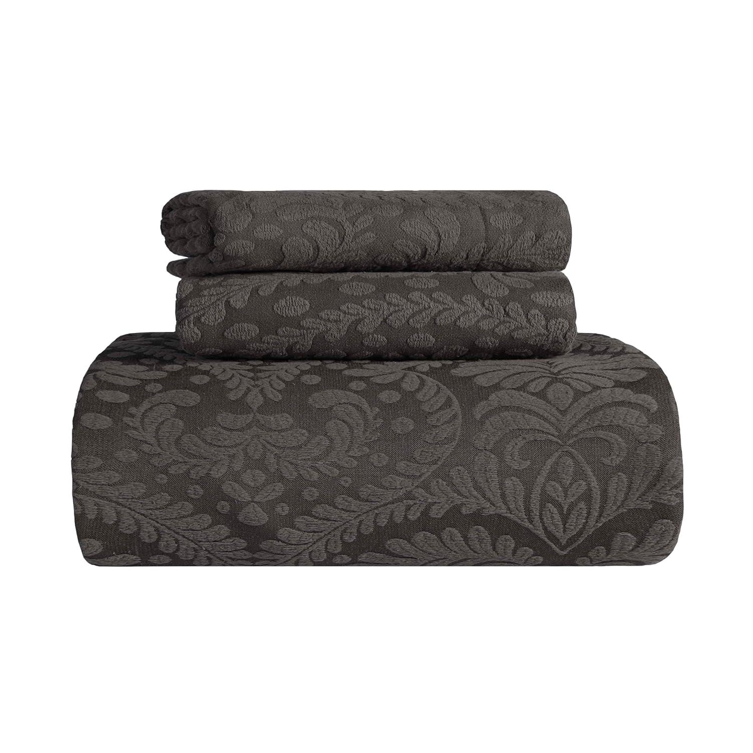 Superior Aspen Floral Scalloped Edge Cotton Blend Coverlet / Bedspread Set