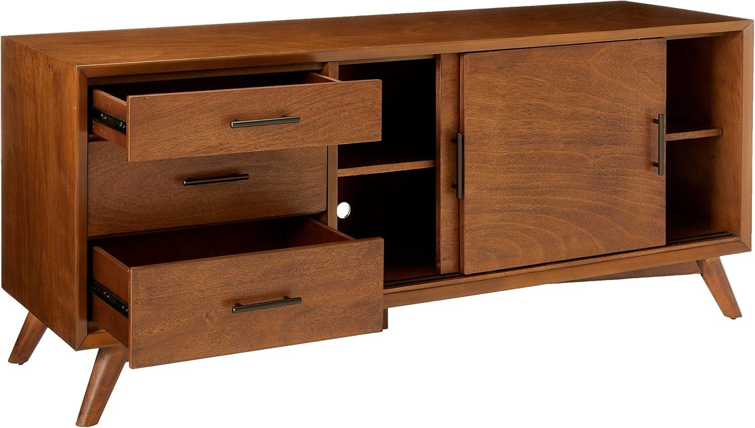 Alpine Furniture Flynn Large Wood TV Console in Acorn Brown