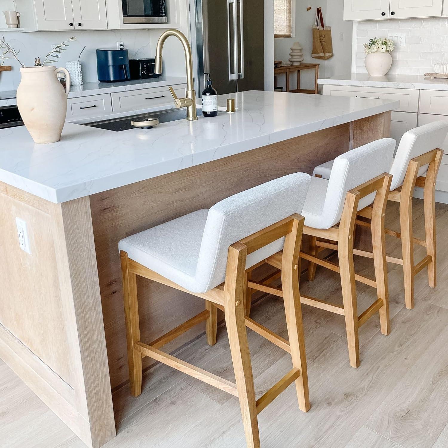 Nathan James Upholstered Wooden Stool