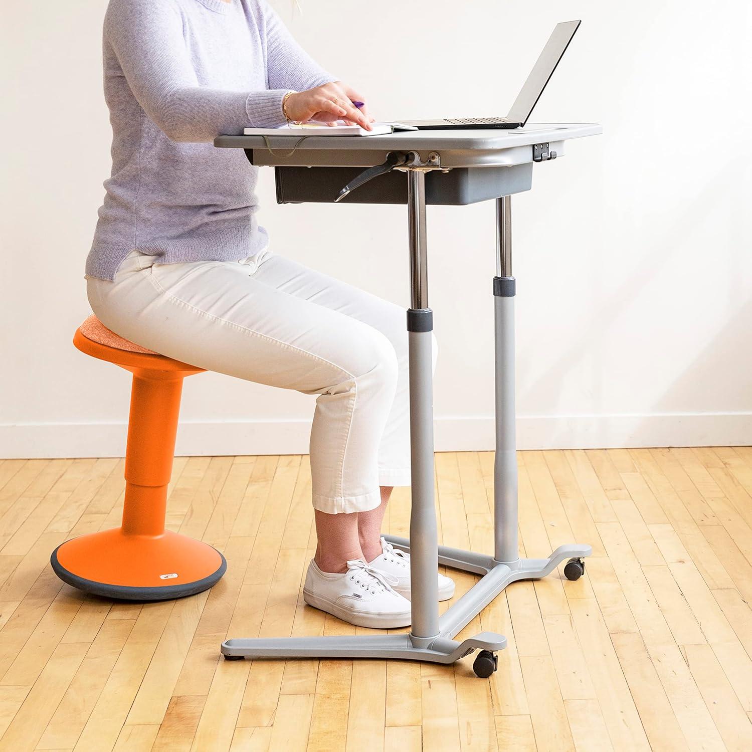 ECR4Kids ECR4Kids Sitwell Wobble Stool with Cushion, Adjustable Height, Active Seating