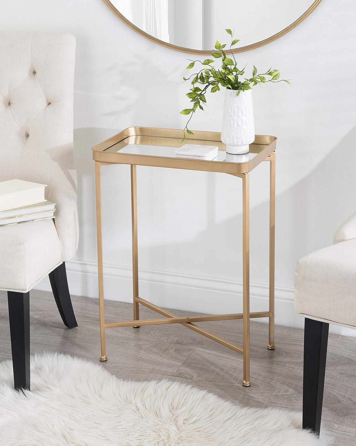 Kate and Laurel Celia Metal Tray Accent Table