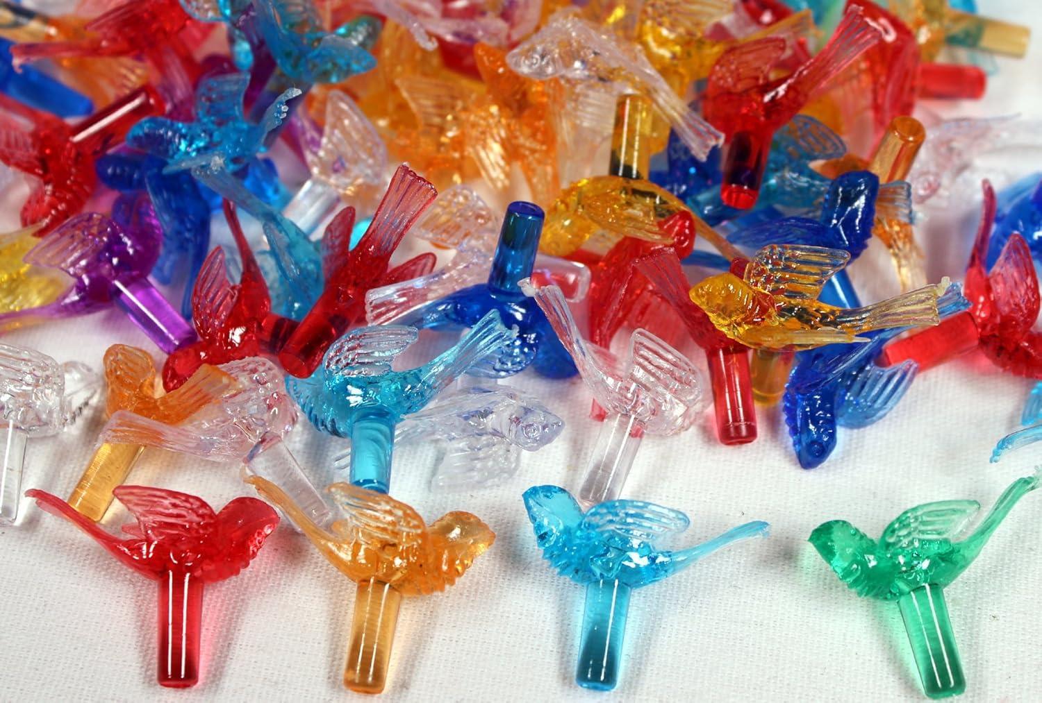 Creative Hobbies Plastic Lites for Ceramic Christmas Trees, Medium Bird / Dove Light Ornaments, Multi Color, 100 Piece Pack