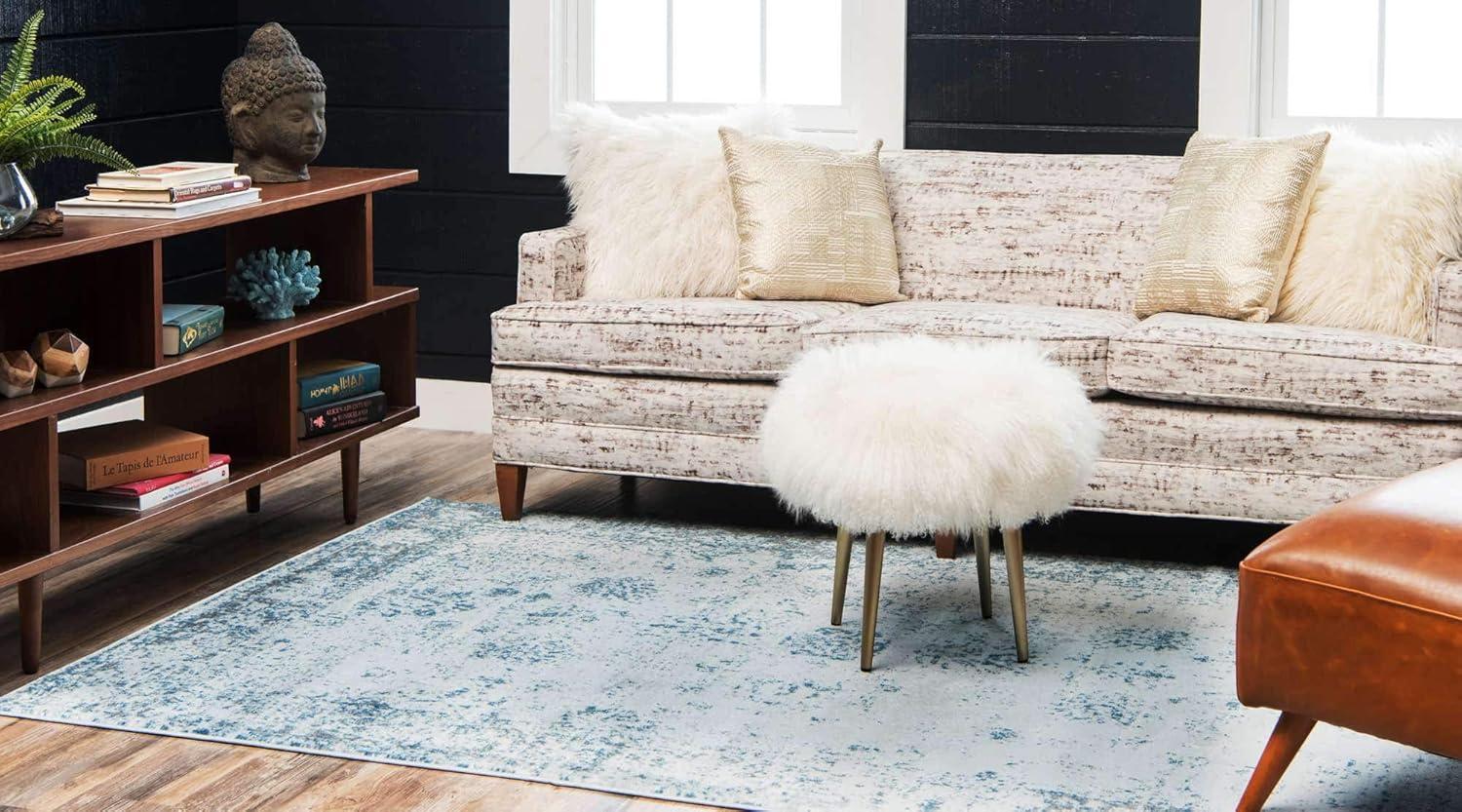 Unique Loom Finsbury Collection Area Rug - Elizabeth (2'  x 3' Rectangle Blue/Ivory)