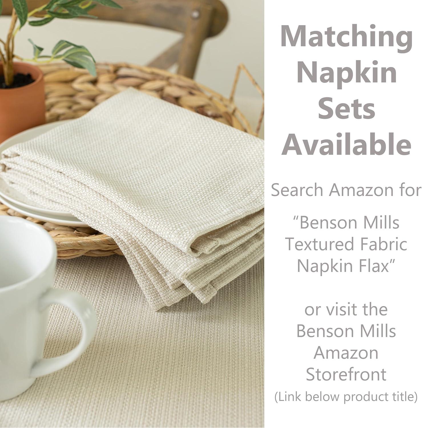 Benson Mills Textured Fabric Tablecloth (52 X 70, Flax)