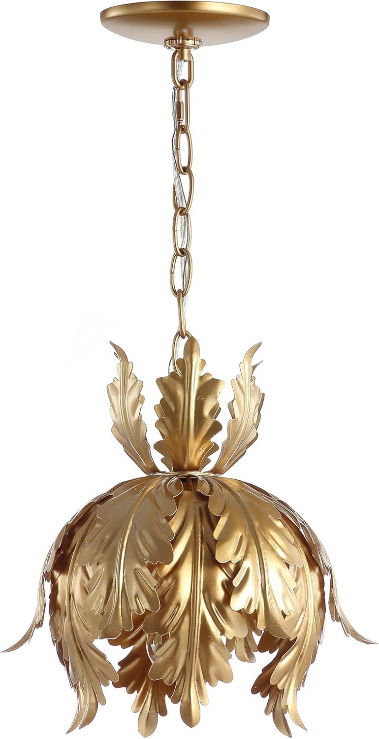 Anne 12" Adjustable Metal LED Pendant, Gold