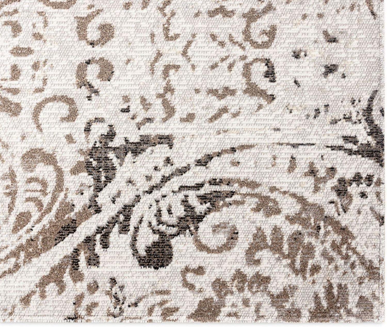 NICOLE MILLER NEW YORK Patio Sofia Juniper Paisley Indoor/Outdoor Area Rug, Ivory/Mustard