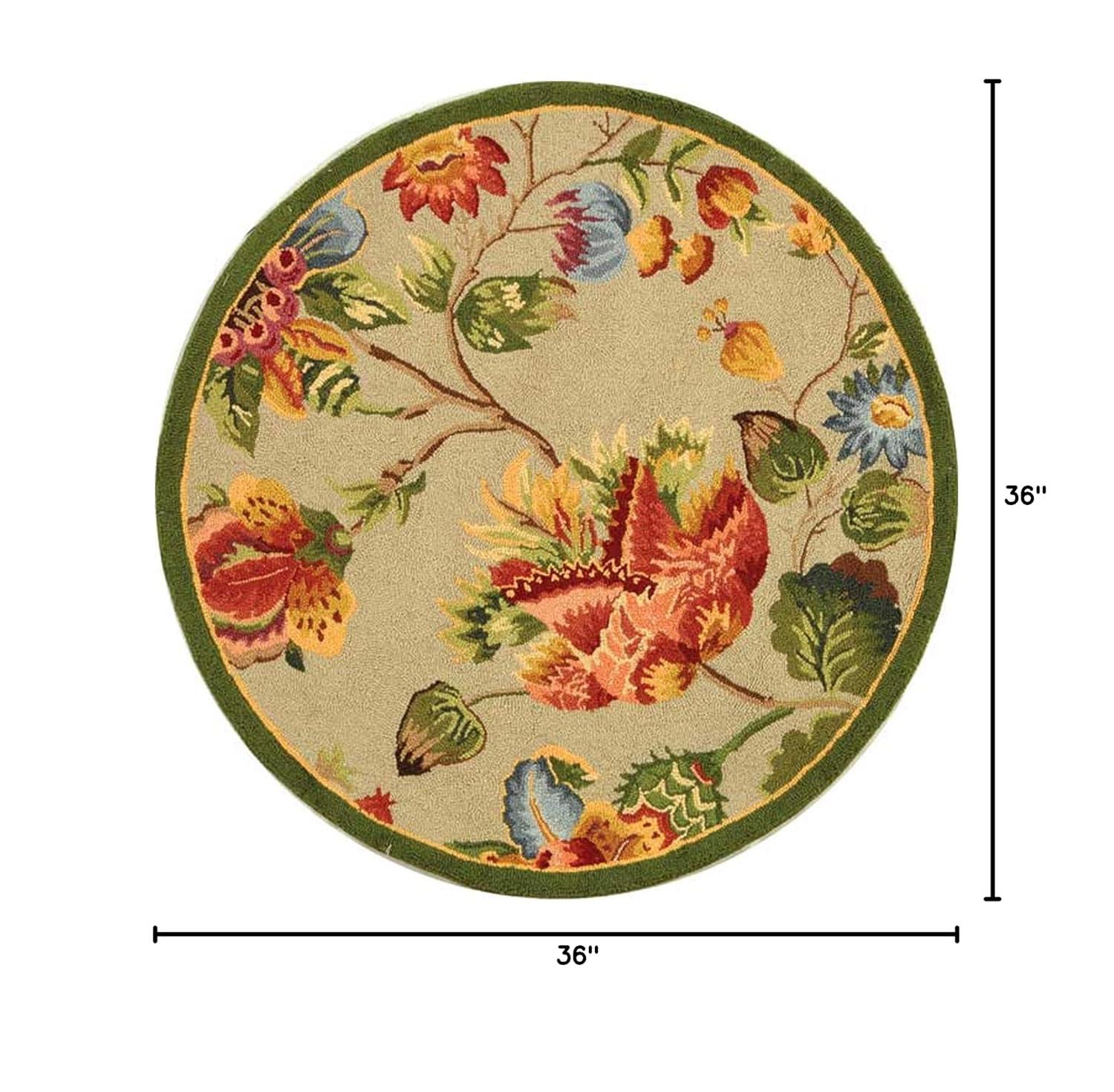 Chelsea HK331 Handmade Area Rug - 3' Round - Sage - Safavieh