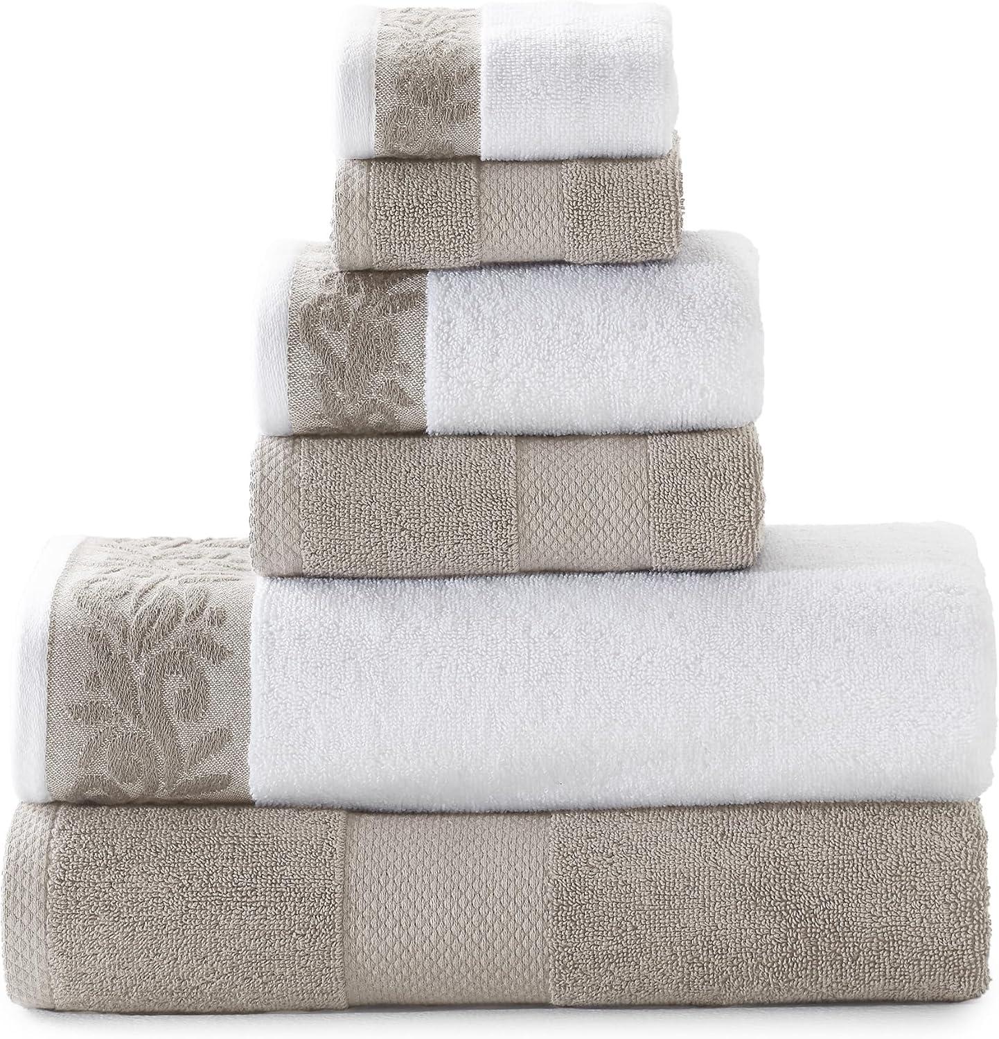 Modern Threads Modern Threads 600 GSM 6-Piece Towel Set with Filgree Jacquard Border