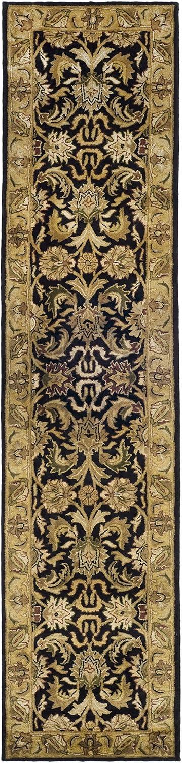 Classic CL252 Hand Tufted Runner Rug - Black/Gold - 2'3"x10' - Safavieh.