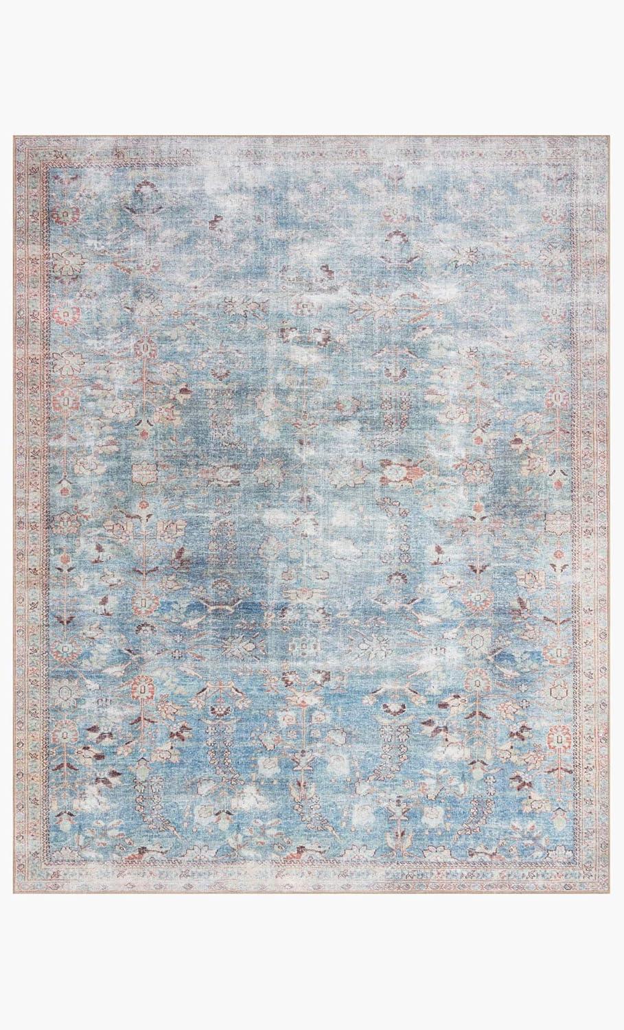 Teal and Multi Vintage Inspired Rectangular Area Rug