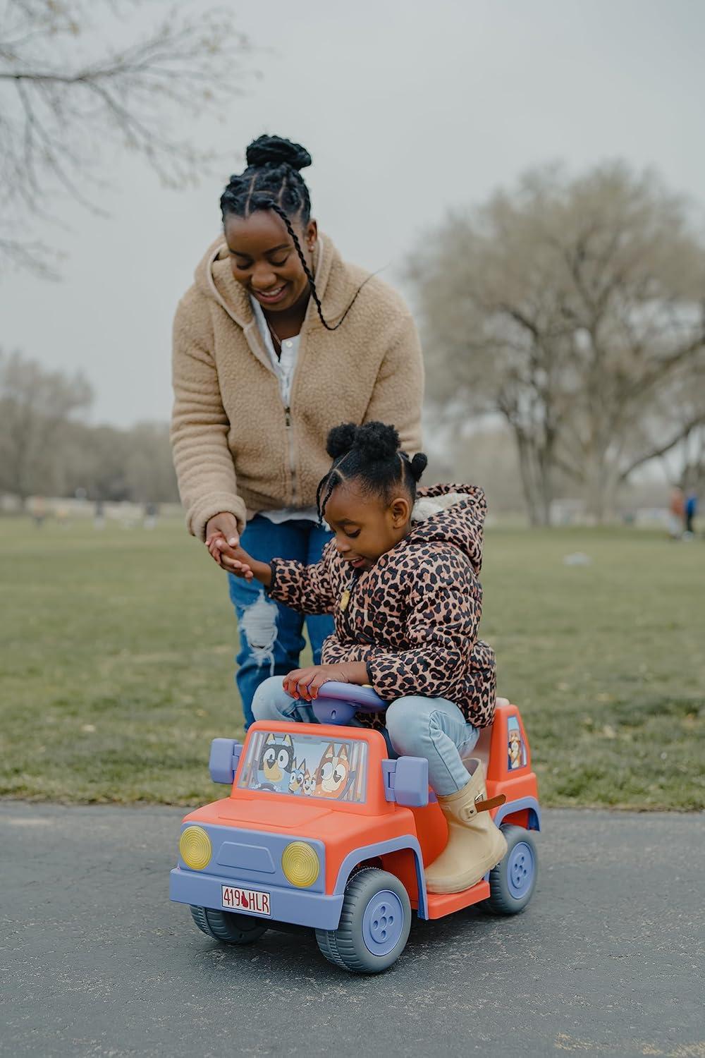 Blue and Red 6V Ride-On SUV for Toddlers