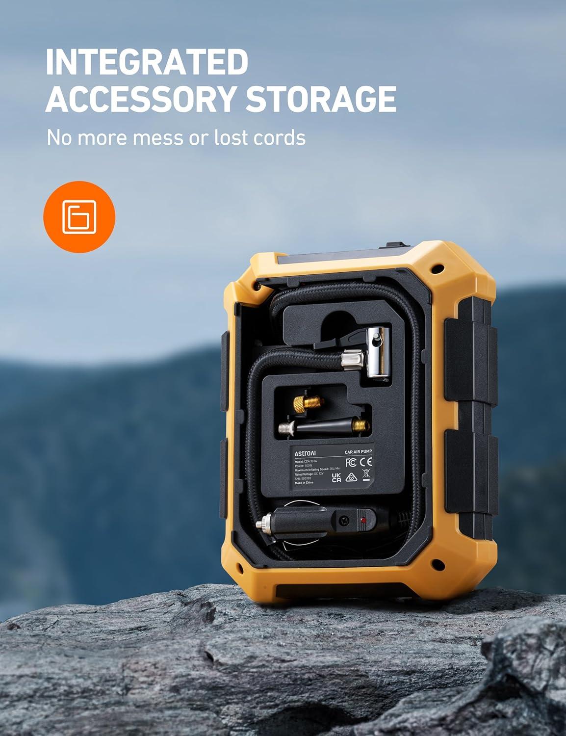 Tire Inflator 100 PSI, Car Tire Air Pump, Portable Air Compressor for Tires, Yellow, for Gift