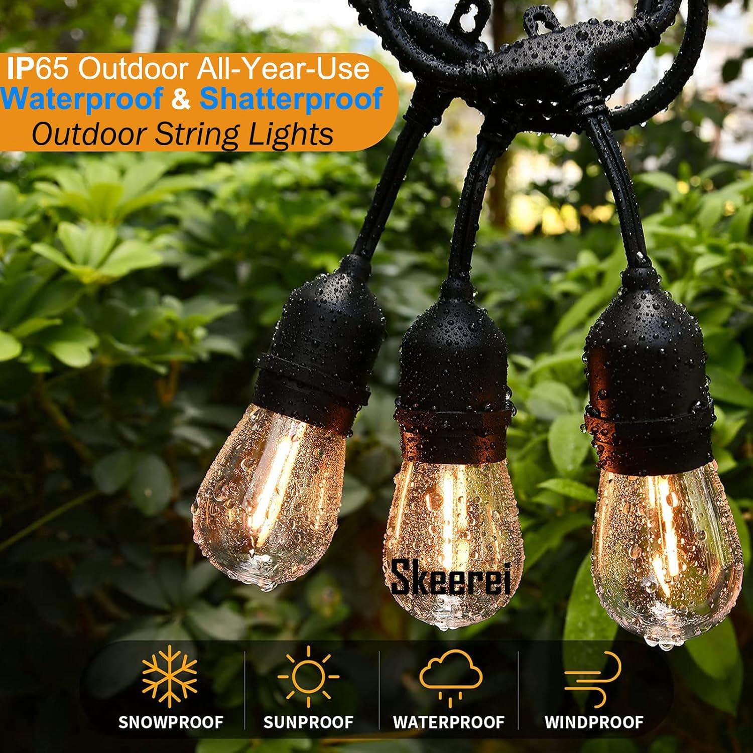 Svater Replacement Bulbs for Outdoor String Lights, 15 Pack S14 LED Bulbs for Patio, E26 Base 1W Bulb Equal to 11W Incandescent, Dimmable,Shatterproof 2700K Warm White