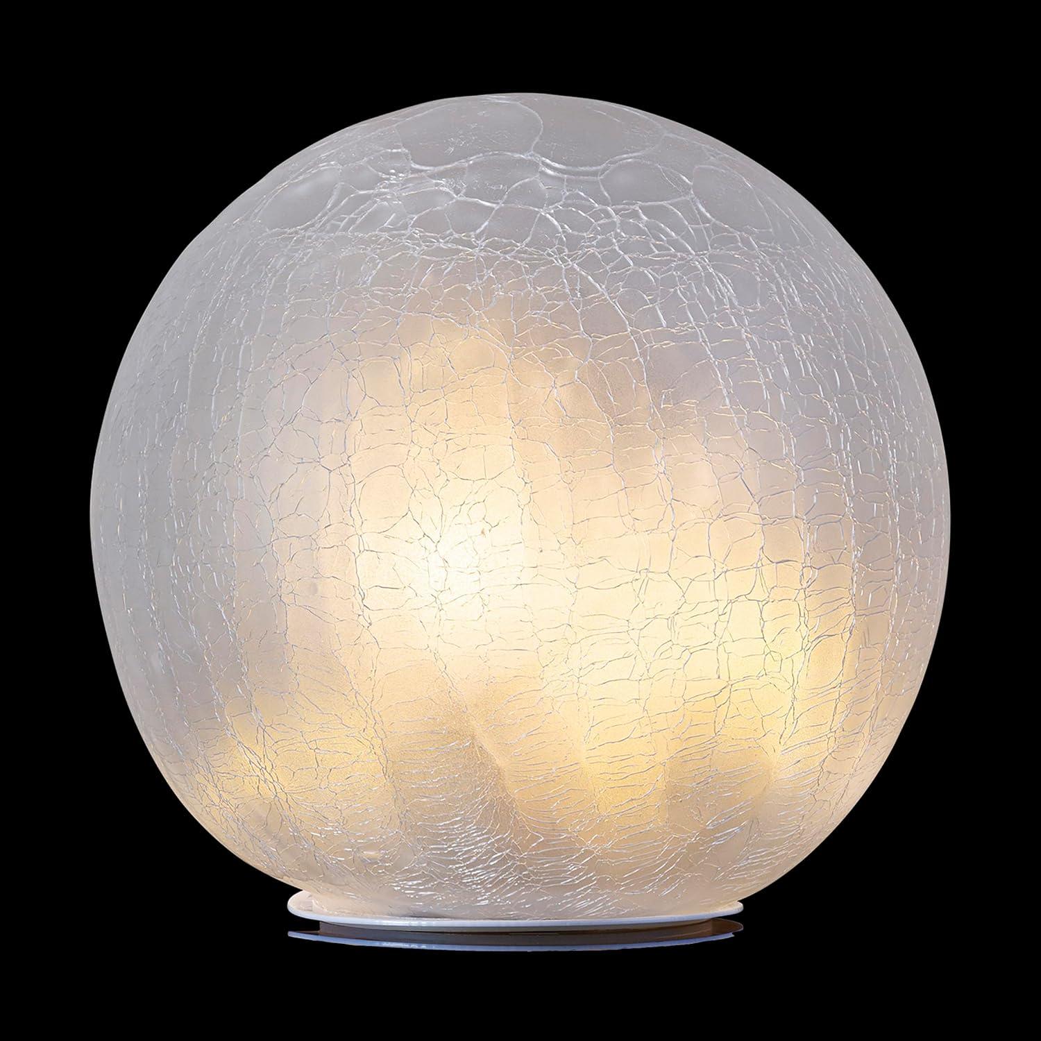 Luminous 7" White Glass LED Gazing Globe for Indoor/Outdoor Decor