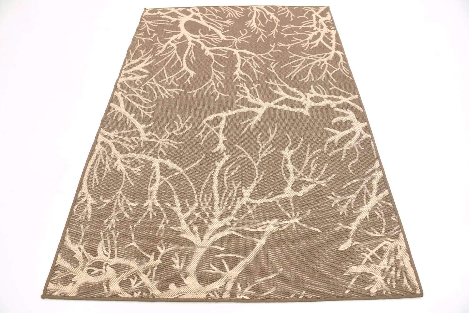 Unique Loom Outdoor Botanical Branch Floral and Botanical Woven Area Rug