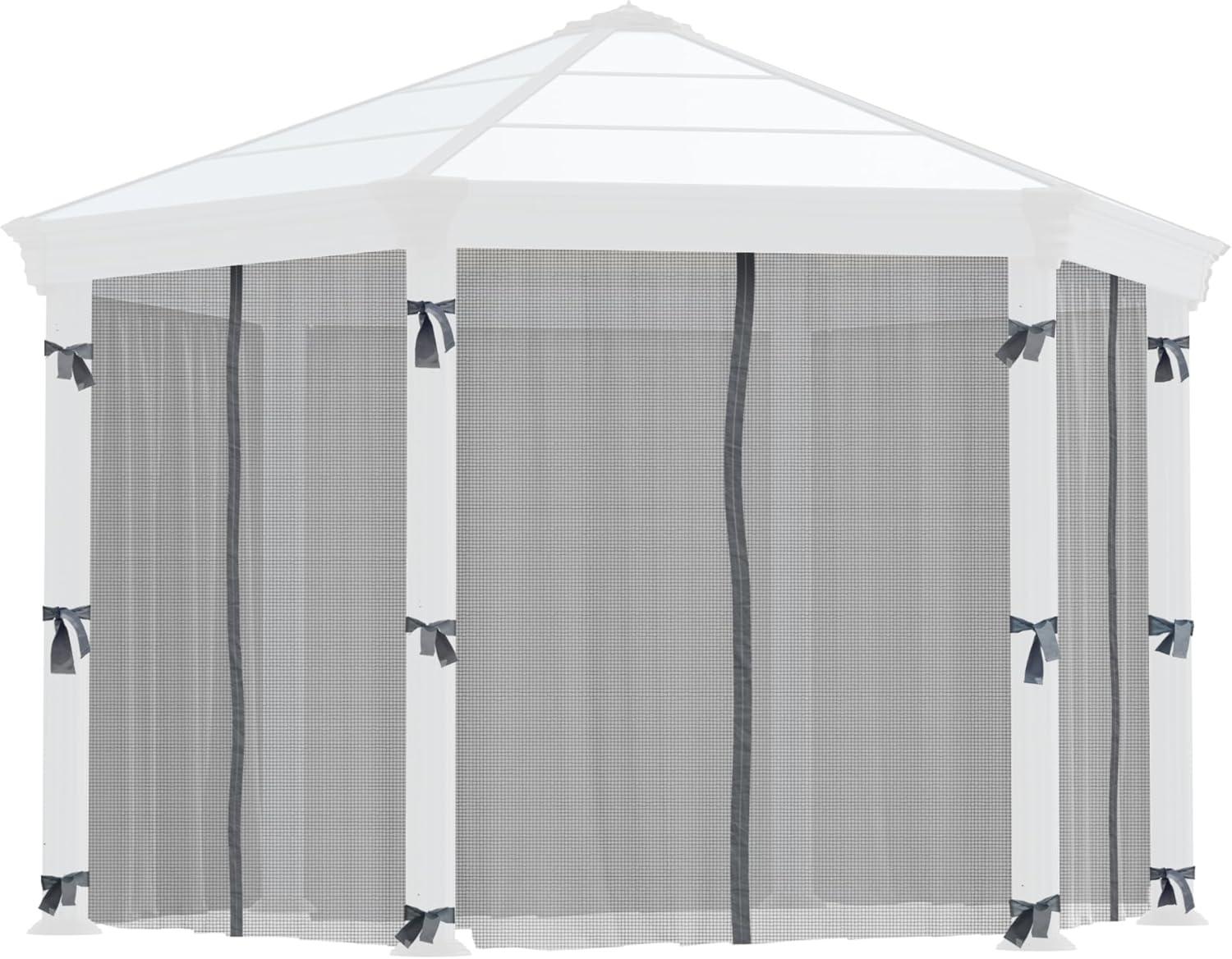 Gray Polyester Gazebo Netting Set for Roma and Monaco Models