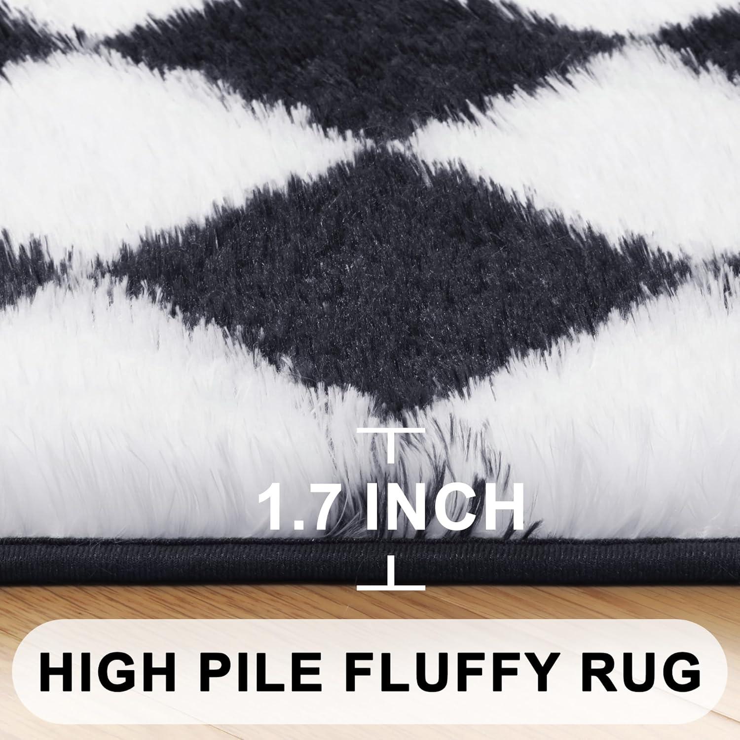 Luxe Weavers Checkered Black and White Geometric 8x10 Area Rug