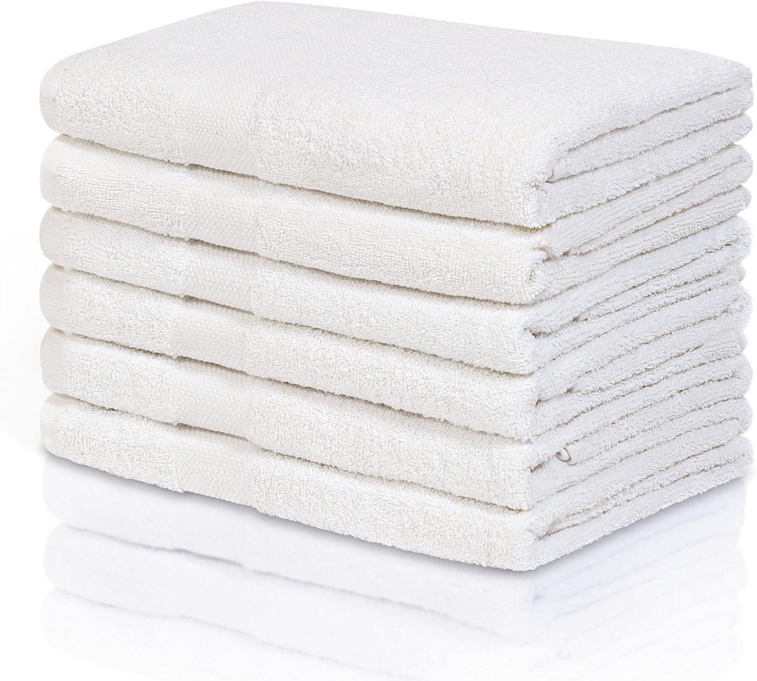 White Cotton Quick Dry Bath Towel Set, 25x50 Inches