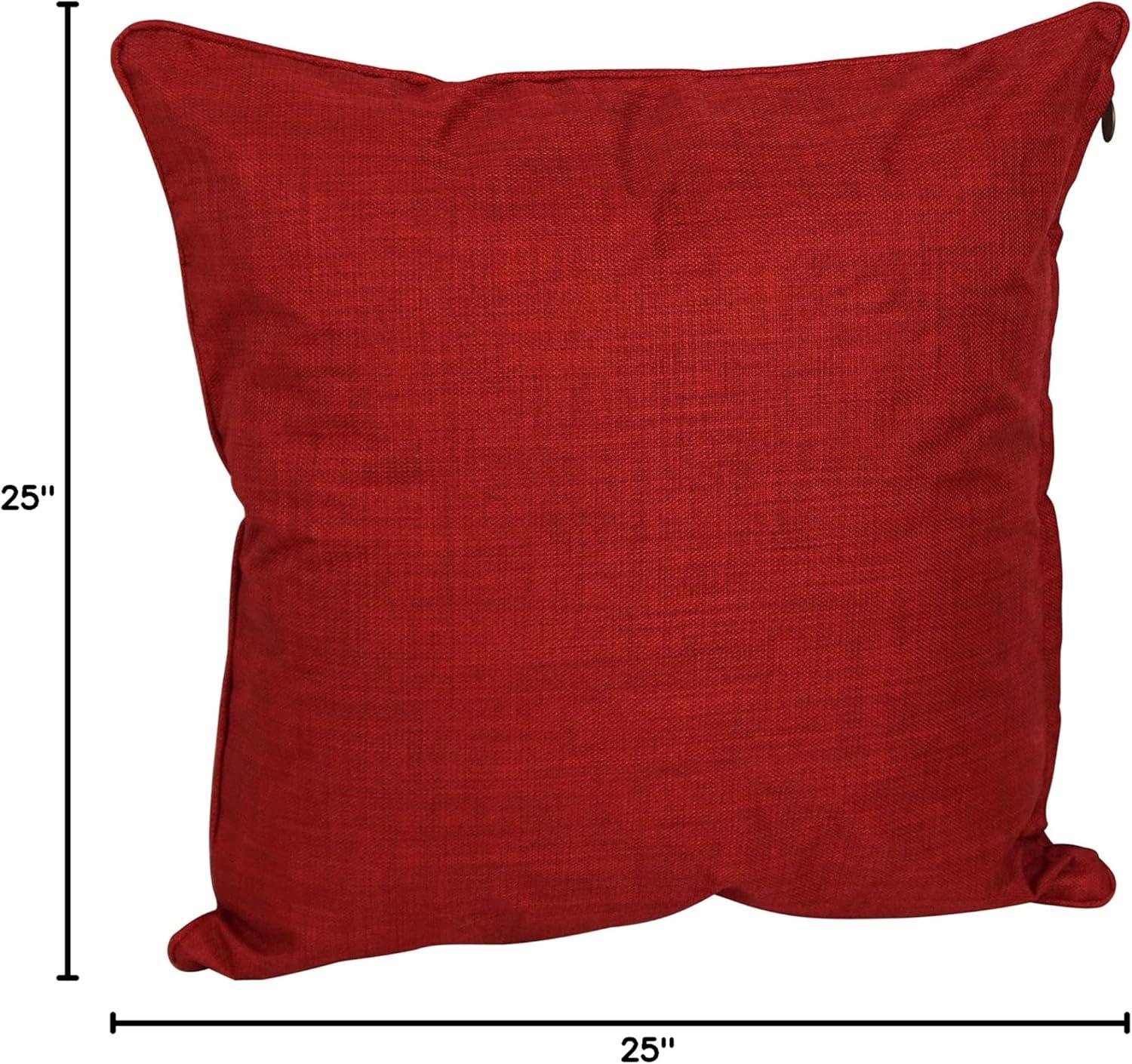 Paprika Red 25" Square Double-Corded Floor Pillows, Set of 2