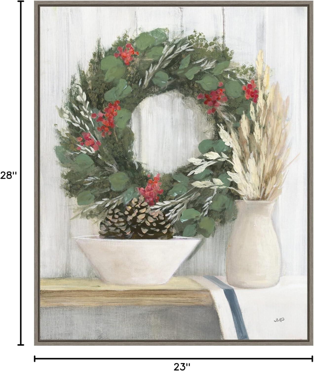 Amanti Art Natural Christmas I Blue by Julia Purinton Canvas Wall Art Print Framed 23-in. x 28-in.