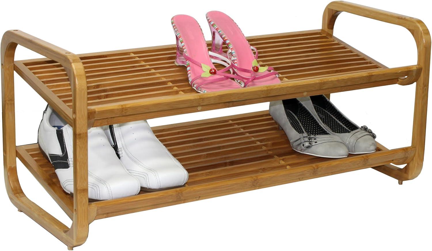 Oceanstar  2 Tier  Shoe Rack, Rounded