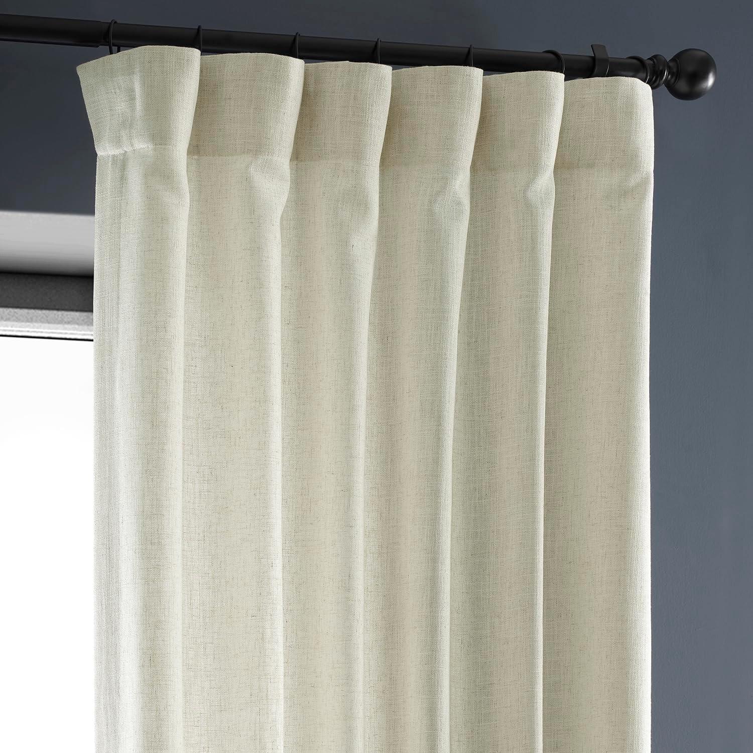 Barley Heavy Faux Linen Curtain (1 Panel), Barley, 50W X 84L