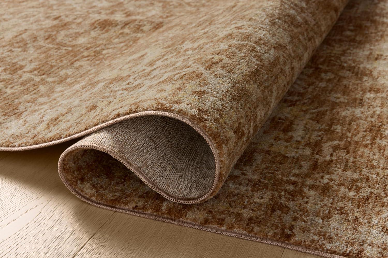 Junie Clay and Natural Polyester Traditional Area Rug with Fringe