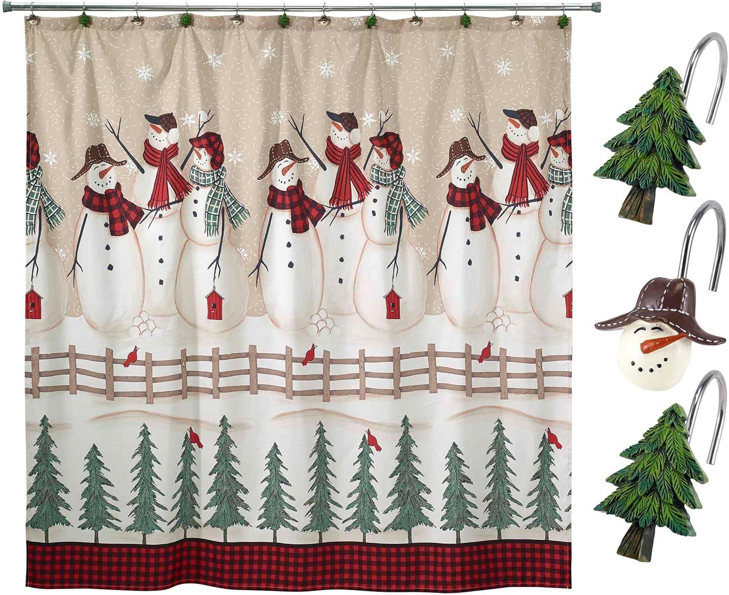 Avanti Linens Snowmen Gathering Shower Curtain & Hook Set