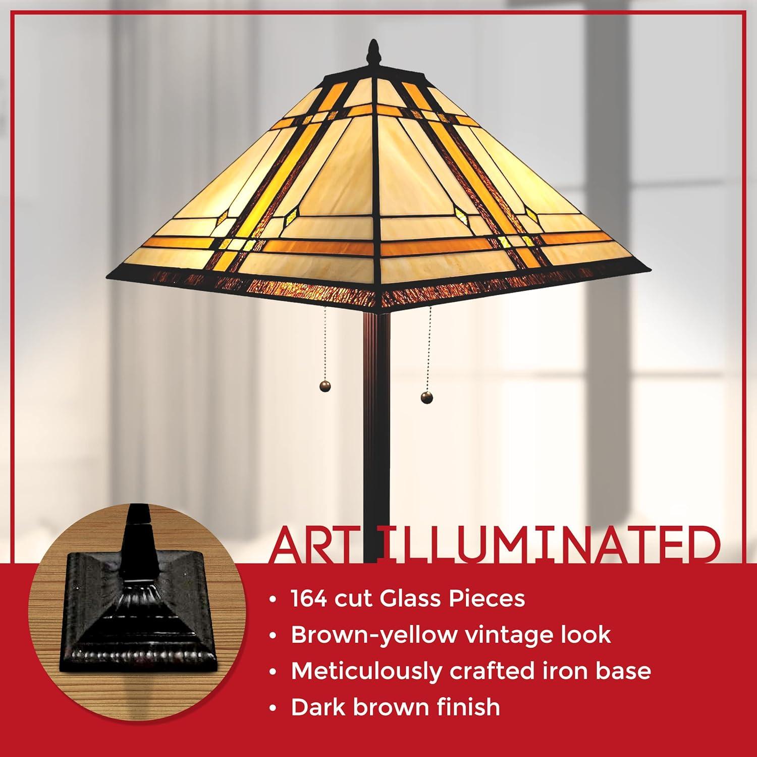 Amora Lighting Tiffany Style Mission Floor Lamp 61" Tall