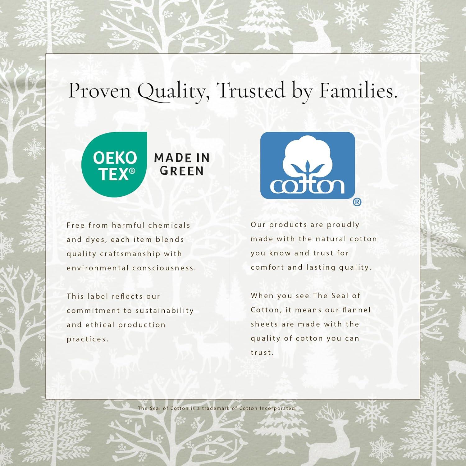 FreshFolds 100% Turkish Cotton Holiday Printed Flannel Sheet Set