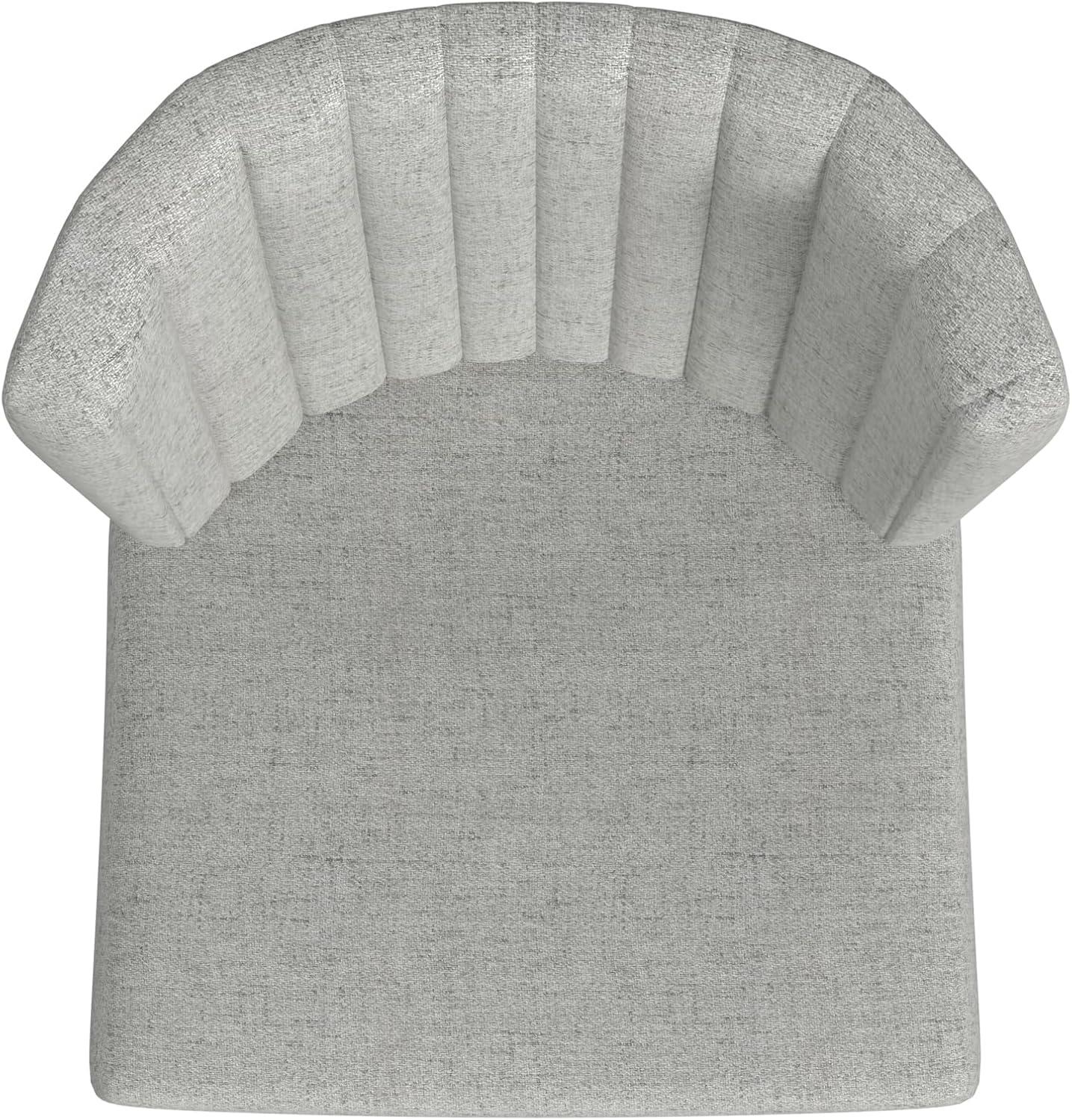 Channel Back Dining Chair with Metal Legs Light Gray - HomePop