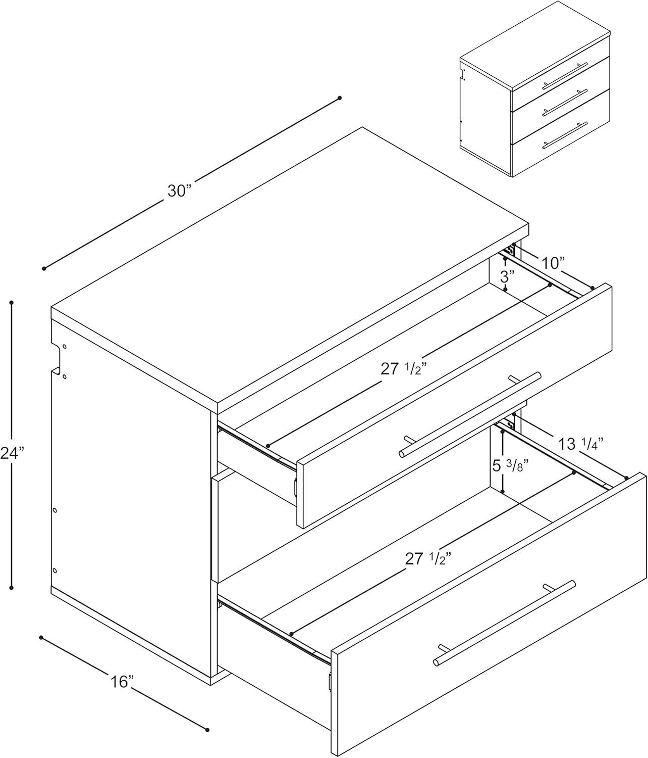 Hangups 3 Drawer Base Storage Cabinet - Prepac