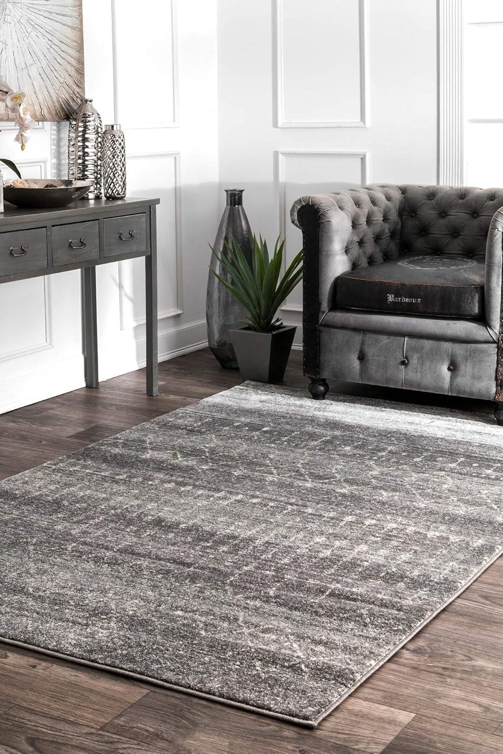 nuLOOM Moroccan Blythe Dark Grey 6' 7" x 9' Transitional Area Rug