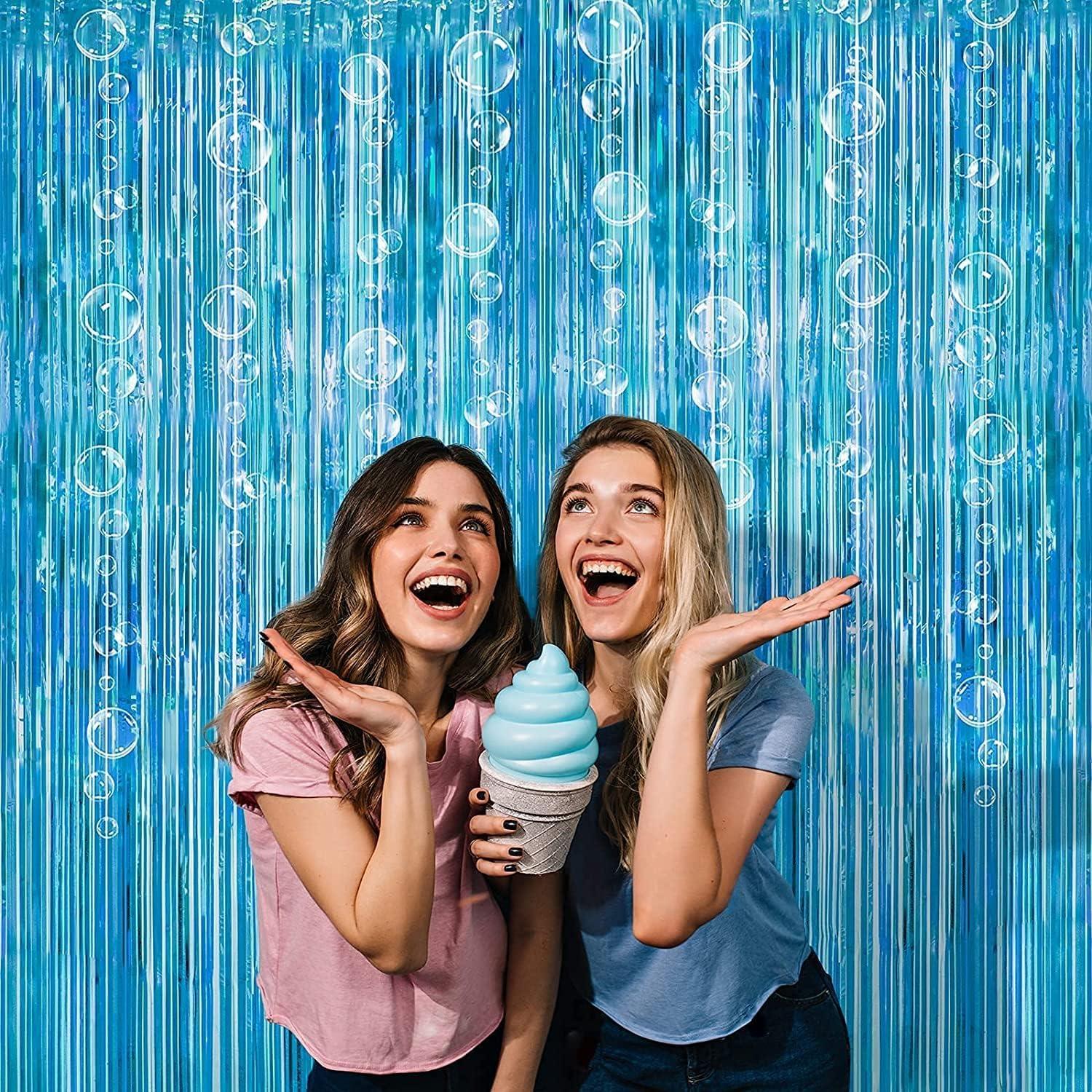 Decor365 Under The Sea STF9 Party Decorations Bubble Garland Backdrop Mermaid Streamer Ocean Theme Foil Fringe Curtain Beach Baby Shower Spongebob Birthday Decor Pool Party Supplies