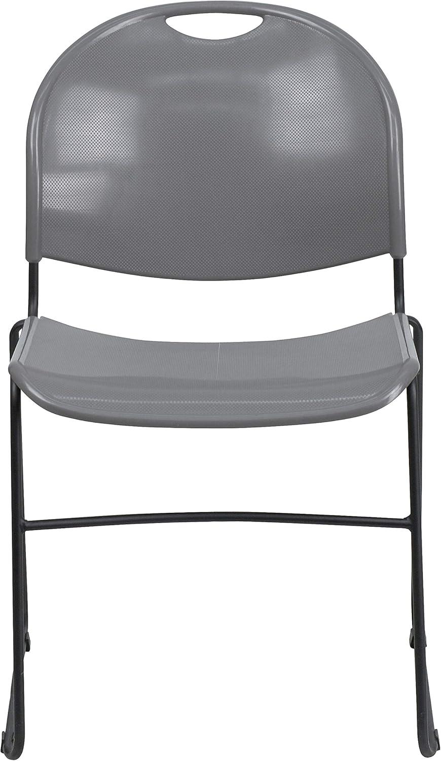 Flash Furniture Gaea 880 lb. Capacity Ultra-Compact Stack Chair with Metal Frame