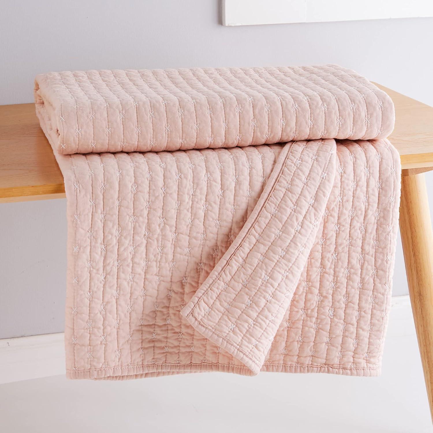 Madison Park Journey Oversized Quilted Throw with Scalloped Edges