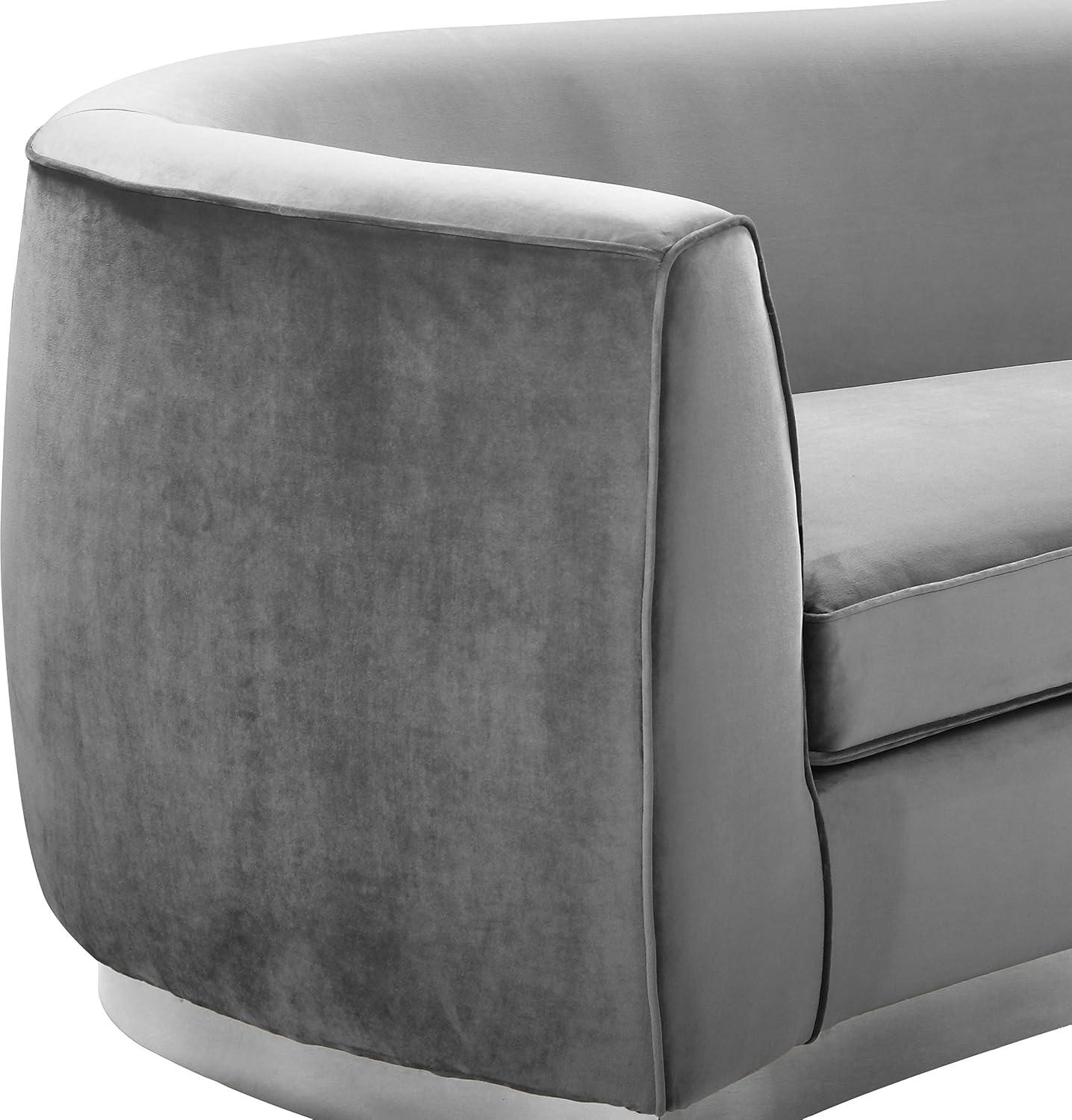 Meridian Furniture Julian Grey Velvet Loveseat