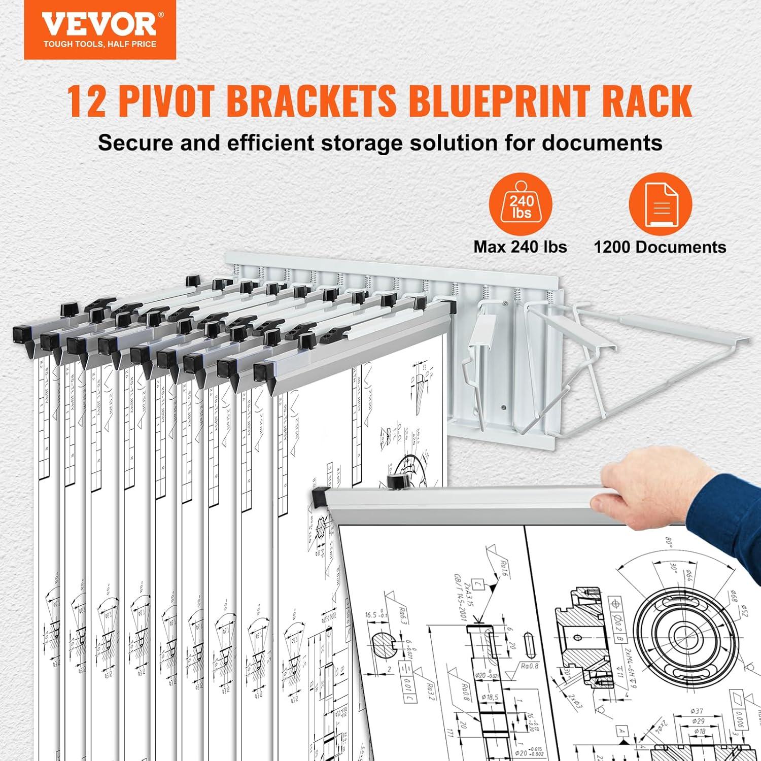 VEVOR Metal Shelves Hanging File Frames