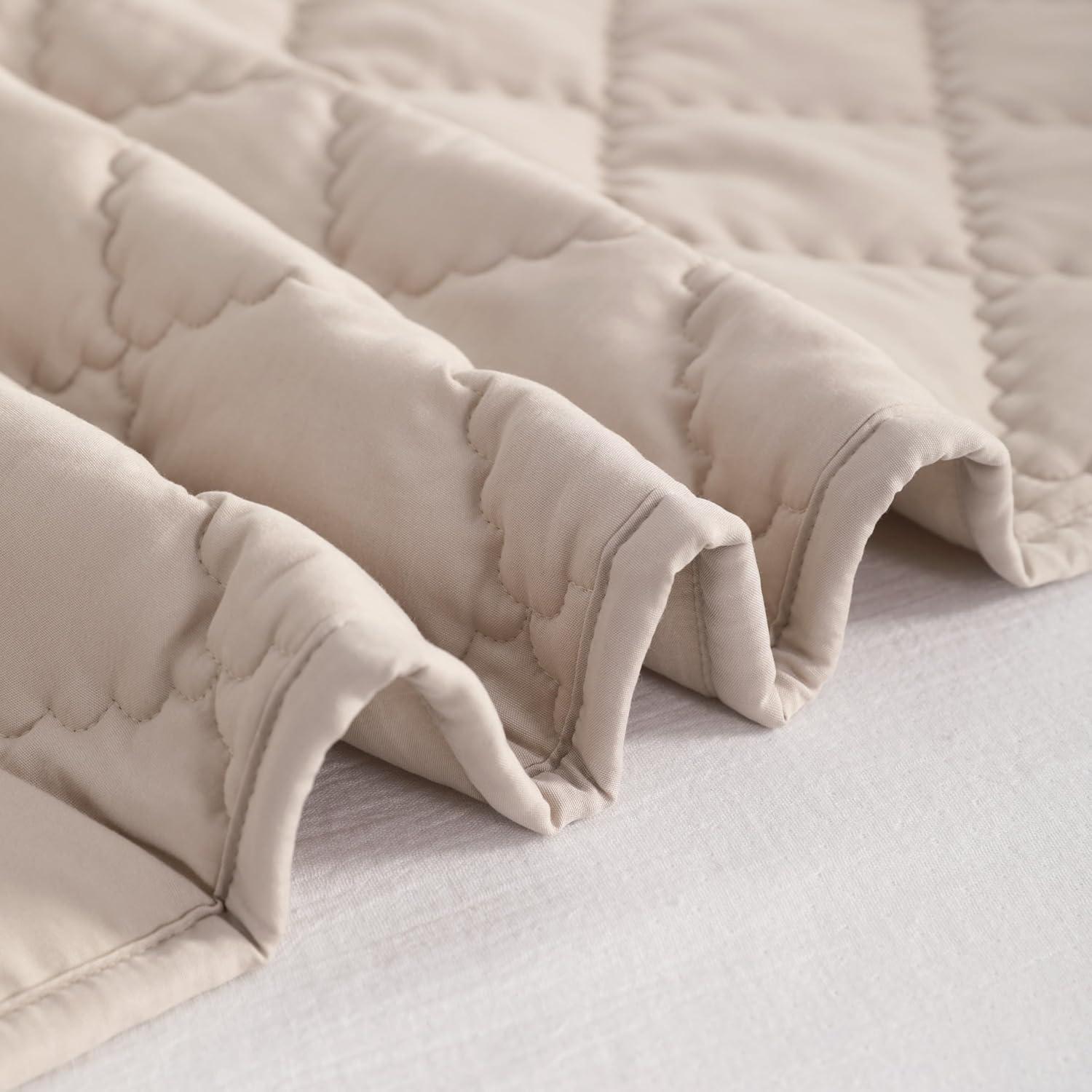 Down Alternative Toddler Comforter, Lightweight and Warm Baby Crib Comforter, 39x47 Inches, Light Khaki - NTBAY